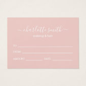 Trendy Girly Blush Pink Business Gift Certificate Visitekaartje (Achterkant)