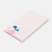 Trendy Girly Cartoon Whale - Gepersonaliseerd Post-it® Notes (Schuin)