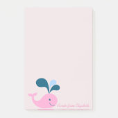 Trendy Girly Cartoon Whale - Gepersonaliseerd Post-it® Notes (Voorkant)