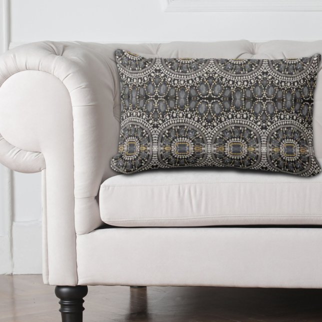 trendy girly chic mode  zwart-wit kussen (trendy girly chic fashion vintage black and white lumbar pillow)