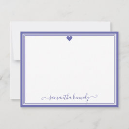 Trendy Girly Chic Periwinkle Heart Notitiekaartje