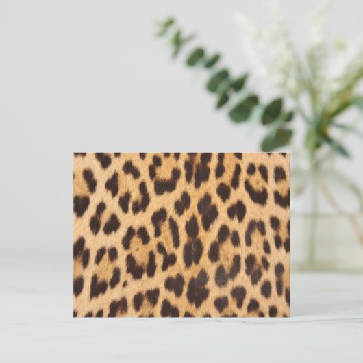 trendy girly chic wild safari leopard print briefkaart (Staand voorkant)