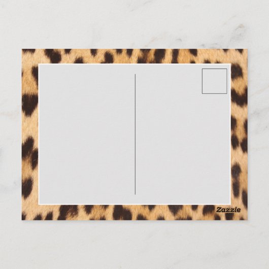 trendy girly chic wild safari leopard print briefkaart (Achterkant)