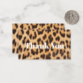 Trendy girly chique safari luipaard print Dank u Notitiekaartje (Voorkant / Achterkant in situ)