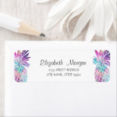 Trendy Girly Colorful Pineapples Adres label (Insitu)