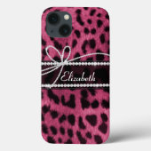 Trendy girly faux hot roze leopard animal print Case-Mate iPhone case (Achterkant)