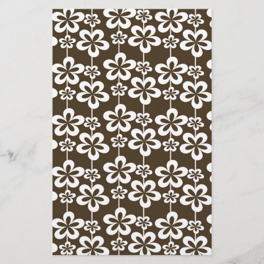 Trendy Girly Floral Pattern Briefpapier (Voorkant)
