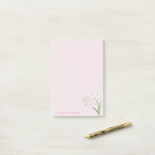 Trendy Girly Flowers - Gepersonaliseerd Post-it® Notes (Op bureau)