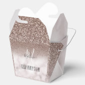 Trendy Girly Glamor Paarse Glitter Marble Monogram Bedankdoosjes (Geopend)