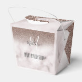 Trendy Girly Glamor Paarse Glitter Marble Monogram Bedankdoosjes (Achterkant)