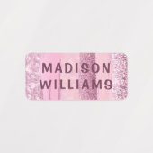 Trendy Girly Glitter Chic Modern Persoonlijke naam Labels (Design 1)