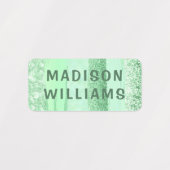 Trendy Girly Glitter Chic Modern Persoonlijke naam Labels (Design 2)