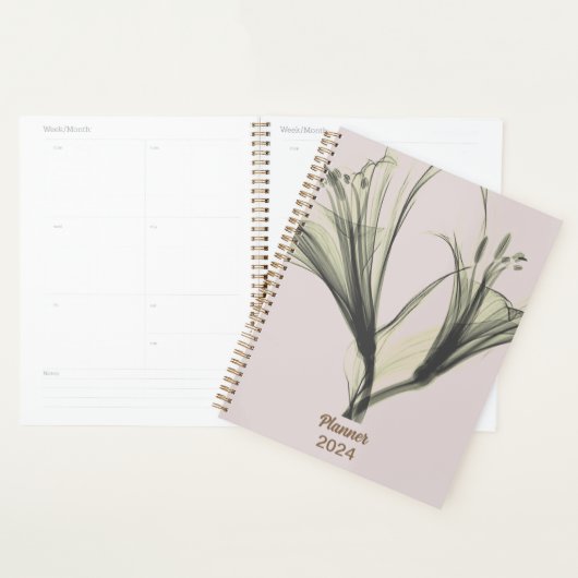 Trendy Girly Goud Bloemen 2024 Planner (Display)