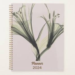 Trendy Girly Goud Bloemen 2024 Planner