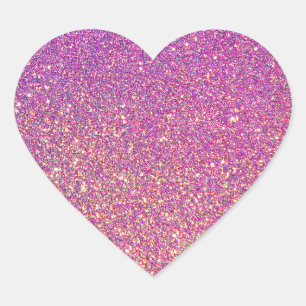 Trendy Girly Gradient Ombre Paarse Roze Glitter Hart Sticker