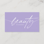 Trendy Girly Lavendel Beauty Make-up Artist Script Visitekaartje (Voorkant)