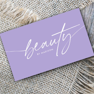 Trendy Girly Lavendel Beauty Make-up Artist Script Visitekaartje