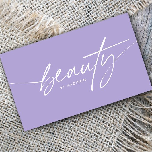 Trendy Girly Lavendel Beauty Make-up Artist Script Visitekaartje