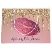 Trendy Girly Lip Kiss Make-up Artiest Groot Cadeauzakje (Voorkant)