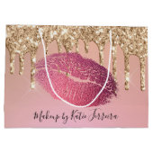Trendy Girly Lip Kiss Make-up Artiest Groot Cadeauzakje (Achterkant)