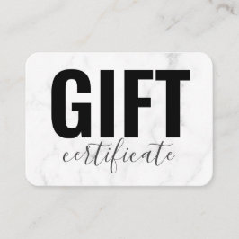 Trendy Girly Marble Business Gift Certificate Visitekaartje
