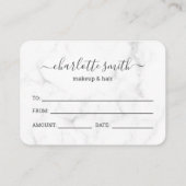 Trendy Girly Marble Business Gift Certificate Visitekaartje (Achterkant)