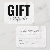 Trendy Girly Marble Business Gift Certificate Visitekaartje (Voorkant / Achterkant)