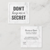 Trendy Girly Marble Business Reference Card Aanbevelingskaartje (Voorkant / Achterkant)