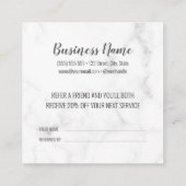 Trendy Girly Marble Business Reference Card Aanbevelingskaartje (Achterkant)