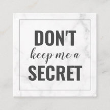 Trendy Girly Marble Business Reference Card