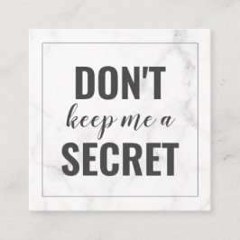 Trendy Girly Marble Business Reference Card Aanbevelingskaartje