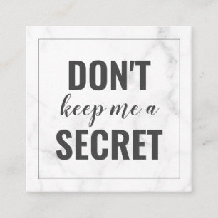 Trendy Girly Marble Business Reference Card Aanbevelingskaartje