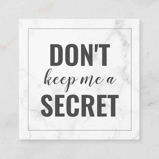 Trendy Girly Marble Business Reference Card Aanbevelingskaartje (Voorkant)