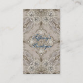 Trendy  girly mode Elegant grijs kant Visitekaartje (Voorkant)
