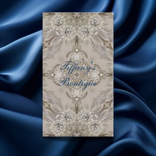 Trendy  girly mode Elegant grijs kant Visitekaartje