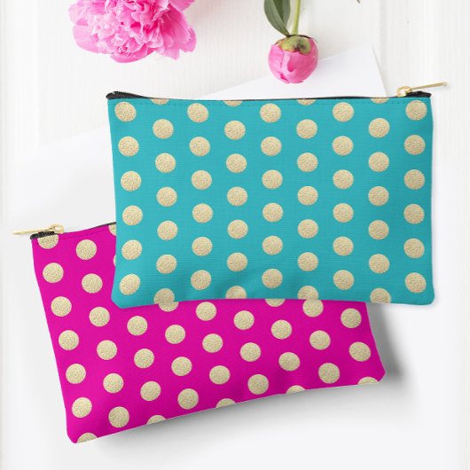 Trendy Girly Pink en Aqua Glittery Polka Dots Etui