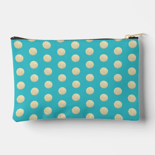 Trendy Girly Pink en Aqua Glittery Polka Dots Etui (Achterkant)
