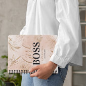 Trendy Girly Pink & Gold Girl Boss Name Planner