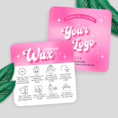 Trendy Girly Pink Groovy Waxing Aftercare Guide Vierkante Visitekaartje