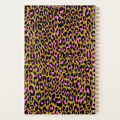 Trendy Girly Pink Leopard Print Monogrammed Planner (Achterkant)