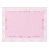 Trendy Girly Pink Plaid Checkerboard Patroon & Bow Tafelkleed (Voorkant (Horizontaal))