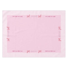 Trendy Girly Pink Plaid Checkerboard Patroon & Bow Tafelkleed