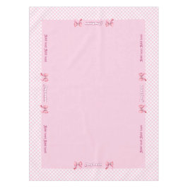 Trendy Girly Pink Plaid Checkerboard Patroon & Bow Tafelkleed