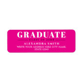 Trendy Girly Pink White Formal School Graduation Etiket (Voorkant)