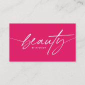 Trendy Girly Ruby Red Beauty Make-up Artist Script Visitekaartje (Voorkant)