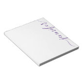 Trendy Girly Script Name, Personalized Paars Notitieblok (Schuin)