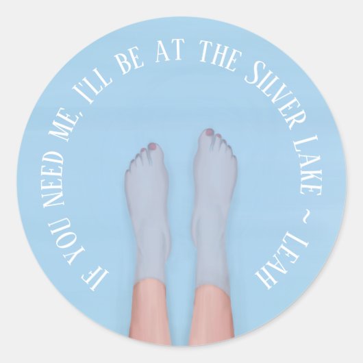 Trendy Girly Waterverf Cute Whimsical Feet Ronde Sticker (Voorkant)