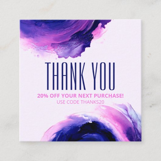 Trendy Glam Abstract Elegant Paarse korting Kaart (Voorkant)