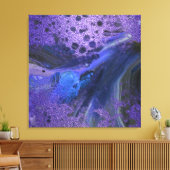 Trendy Glam Abstracte Paarse Glitter Marmeren Verf Canvas Afdruk (Insitu (Woonkamer))