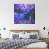 Trendy Glam Abstracte Paarse Glitter Marmeren Verf Canvas Afdruk (Insitu (Slaapkamer))